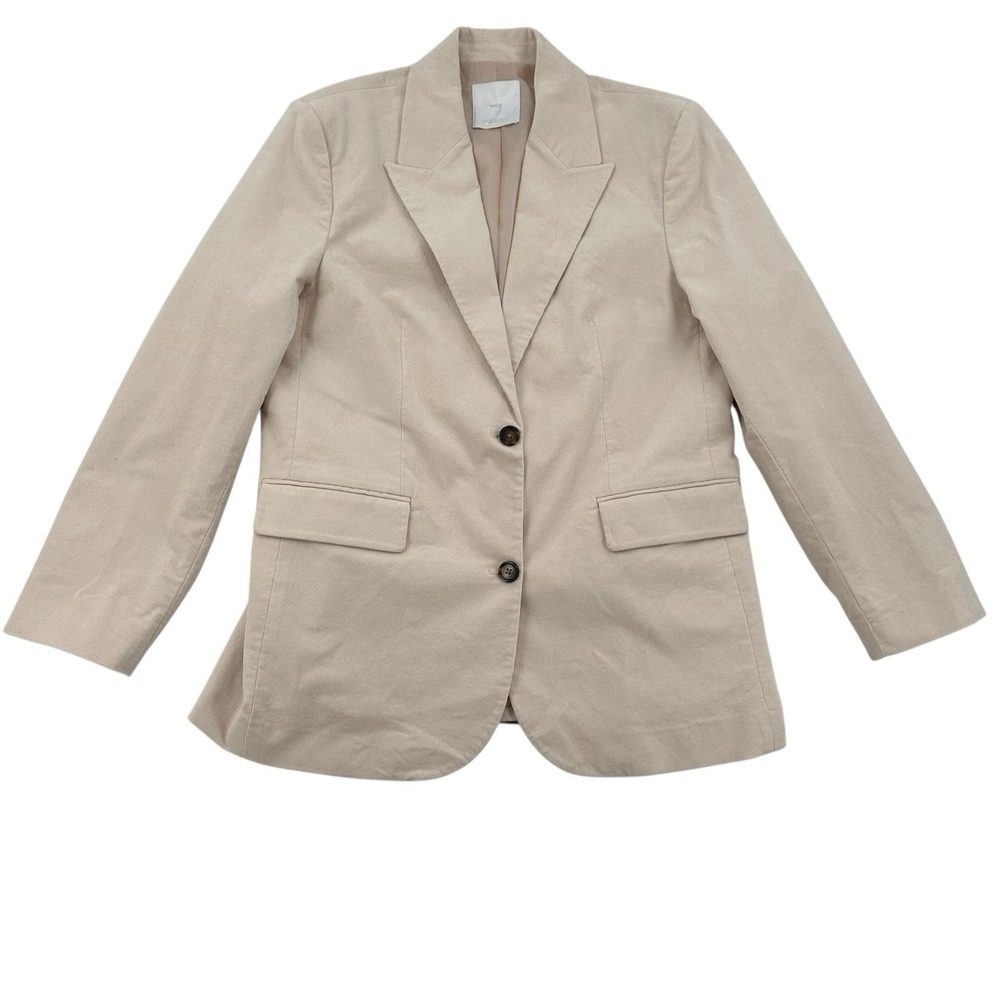 Mango MNG Women Size XXL Beige Corduroy Two Button Blazer Jacket Office Wear